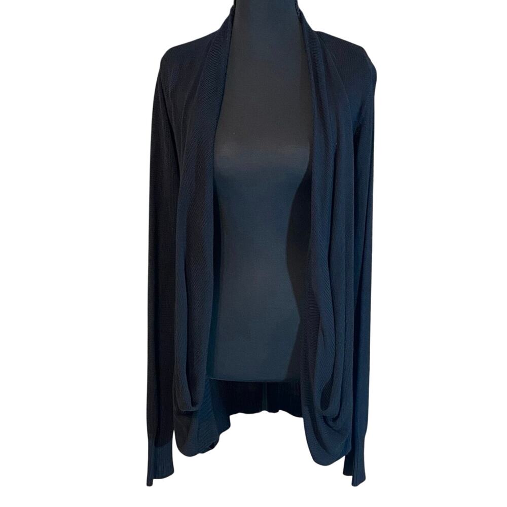 Vince Black 100% Rayon Open Front Drape Cardigan Sweater XS cozy knit